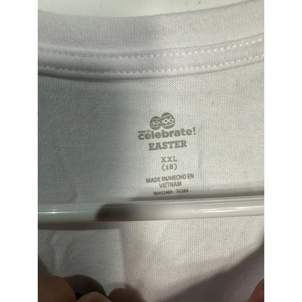celebrate easter girls short sleeve happy spring shirt size XXL 2XL 18‎